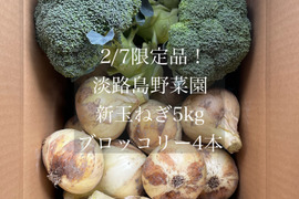【2/7限定品！】新鮮甘々うまうま！　淡路島　超極早生　新玉ねぎ　ブロッコリー　野菜セット