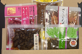 漬物詰め合わせ 5点セットさくらんぼ　漬物　無添加　秋田さくらんぼ　ちょろぎのりんご酢漬物　チョロギの味噌漬物　いぶりがっこ みずの