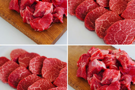 【オススメセット】カレー用/おでん用　煮込み肉（400ｇ）＆しっとり肉質の赤身ステーキ（2-3人前）