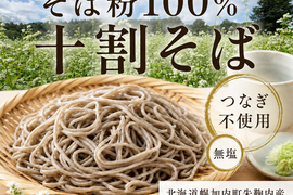 【グルテンフリー】有機畑で育てたそばを原料とした十割そば 石臼挽き粉使用4パック