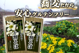 【グルテンフリー】有機畑で育てたそばを原料とした十割そば　石臼挽き×２パック