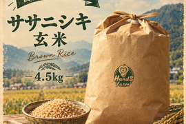 栽培期間中農薬不使用!! 京丹後産『ササニシキ』玄米4.5kg
