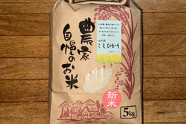 【令和6年新米】名水百選 白州の水で育った美味しい米「こしひかり」5Kg（白米）