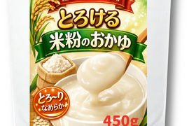 【お試し】 介護食 嚥下食 お粥ゼリー とろける米粉のおかゆ 450g 「米粉にお湯を加えるだけで、自然なとろみが出る新しいおかゆ」jelly450