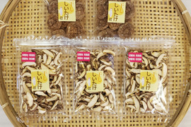 菌床　乾燥しいたけ　丸（25gパック×2個）スライス（25gパック×3個）のセット　125ｇ