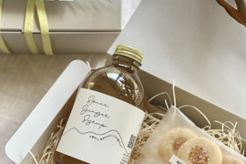 母の日【thank you gift】生姜シロップ＆みかんジャムクッキーSET “ミニブーケ付き”