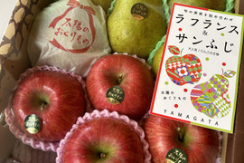 【冬ギフト】ラフランスとサンふじ大玉3キロ詰め合わせ【のし対応します！】