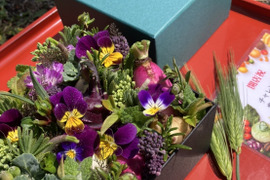 【期間限定】【春ギフト】花と野菜をミックスしたブーケ BOXタイプ【カラフルなミニ野菜】【お誕生日】【開店祝い】【周年祝い】【お供え】