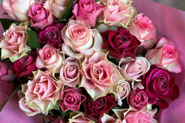 【30本の花束】☆1日1束限定☆厳選バラ贈答用【赤・ピンク系】