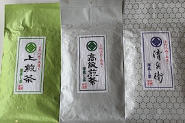 配達時間指定　静岡（森町産）深蒸し煎茶　お茶飲み比べ　清兵衛・高級・上煎茶