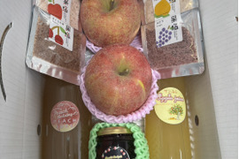 【アワード受賞福袋】まるせい果樹園のりんごとジュース、果塩の詰め合わせ　贈答用　家庭用　自家用　2㌔箱 rjs1