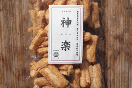 玄米揚げ餅（おかき)　「神楽　かぐら」100ｇ×6袋   農薬不使用もち米使用