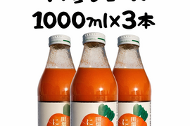 栽培期間中農薬不使用　自家栽培　長野産にんじんジュース　1000ml×3本