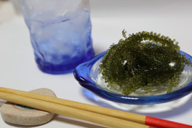 【長期保存可】水で戻る！塩水漬け海ぶどう（茎付き）
50g×10P 熨斗対応可能