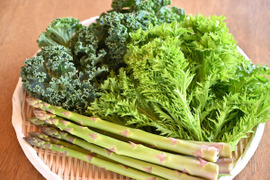 大人気!!アスパラガス(200g)+春の新鮮彩り野菜(2品)セット【合計3品目】 60サイズ箱いっぱいでお届け♪