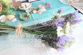 ドライフラワー①❀（ラベンダーデンタータ/オルレア/ムラサキツメクサ/）長さ約23cm（ひも部分含まず）※乾燥が進んできましたので最後の写真をご参考ください（6/20）🏣ゆうパック60サイズ