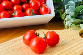 【甘くて芳醇ご褒美ミニトマト】　寒暖差で甘みが凝縮した今が旬！太陽の光をたっぷり浴びて育った高糖度ミニトマトをギフト箱でお届けします！自分へのちょっとしたご褒美、大切な方への贈り物にも！　1kg×1箱