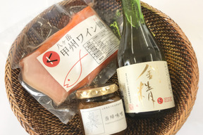 【お中元に・八ヶ岳南麓の味覚3点セット】「甲州ワイン鱒」(約200g×1枚)+ぼけ酒 金精 300ml 1本+当帰味噌 1個 【熨斗付き】