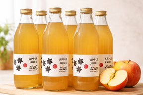 特別栽培りんご🍎ｽﾄﾚｰﾄ果汁100%の無添加りんごジュース こうとく・ふじ飲み比べ6本セット お届け希望日・熨斗対応可能✨【夏ギフト】【御中元】におすすめ👍希少品種