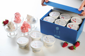 【母の日ギフト】栃木のいちご4種　ジェラート詰め合わせセット 12個(90ml、4種×各3)　ミルキーベリー入り！