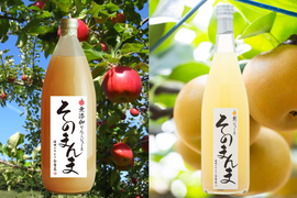 ≪SALE≫「高級梨（南水）・無添加りんごそのまんま」100％ジュース2種セット 計2本(りんご・梨各1本)