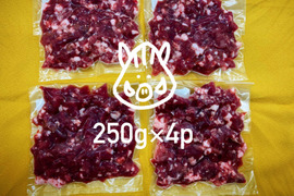 レシピは無限大！猪肉粗挽きミンチ250g×4パック(1000g)