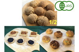 全部有機！【福袋】2026おためし：麦の栽培から一貫生産　自然栽培有機小麦のみ使用した有機メロンパン2種×2個ずつ+アップルパイ&ブルーベリータルト＋シュー3種