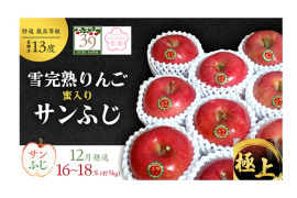 青森県産りんご 最高級品  「先行予約 」「冬ギフト」極み雪完熟りんご５kg１６個〜１８個入り