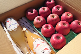 りんごジュースセット！長野県認証栽培サンふじ3ｋｇ