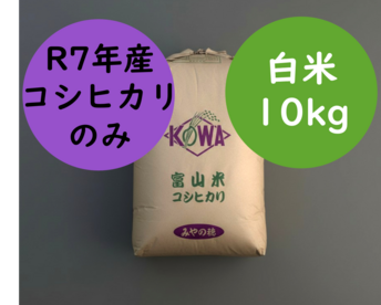 【初出品特別価格】旨み値Sランク R7富山県産こしひかり10kg 白米｜皇室献上