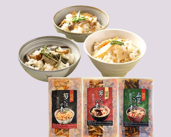 国産天然山菜 茸・筍・山菜炊き込みご飯の素各1袋 3合用