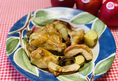 りんご、野菜、チキンのオーブン焼き🧅🍗🍎   