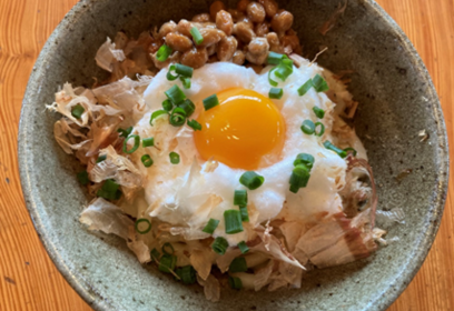 ふわとろ月見納豆うどん