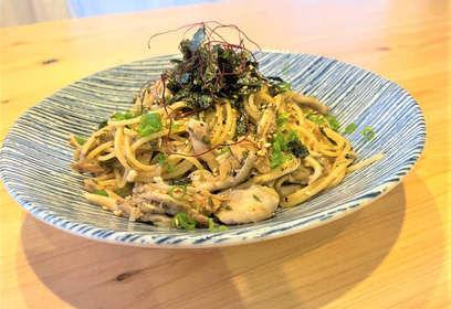 テレビ「遠くへ行きたい」で紹介！アカモクとキノコの和風パスタ