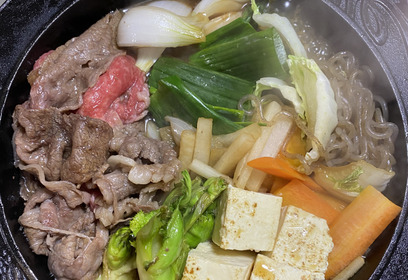 新玉ねぎで　ほっこりすき焼き　