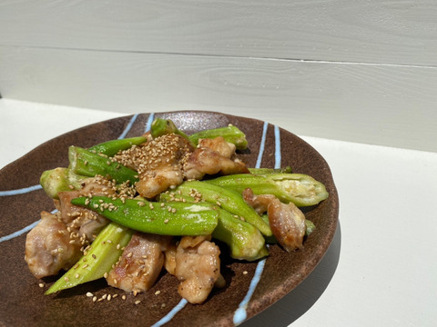 【自然栽培】オクラ 500g ししとう（伏見甘長唐辛子）500g セット