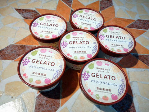 【ギフトに】ぶどう園手作りのラムレーズンジェラート出来立て無添加６個セット