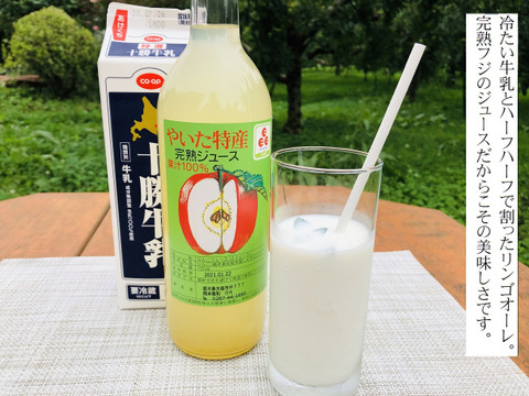 牛乳で割っても美味しい！！樹上完熟サンふじのリンゴジュース6本入り2箱まとめ買いセット。まぼろしのりんごと呼ばれる栃木県矢板市から!