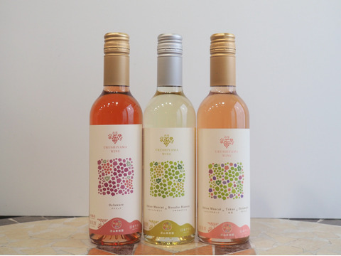 【贈り物や特別な日に】漆山果樹園ワイン375ml×3本セット