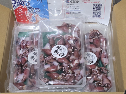 獲れたて茹でたて鮮度を即発送！！《富山湾》🦑釜揚ほたるいか🦑3パック