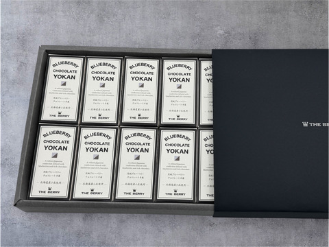 濃厚チョコ×ブルーベリー羊羹（ようかん）｜10個入り　ギフト箱