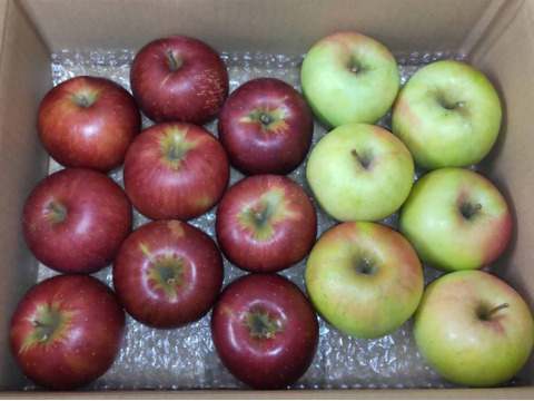 【甘い系りんご2種の食べ比べ】ぐんま名月＆シナノスイート　3キロ箱（3.2キロほど入ります）【JA基準より60％減の低農薬栽培】