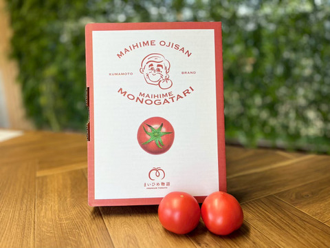【結び箱　極（きわみ・糖度10度以上）】プレミアムトマトまいひめ物語1kg化粧箱　甘い、うま味たっぷり、味が濃い！