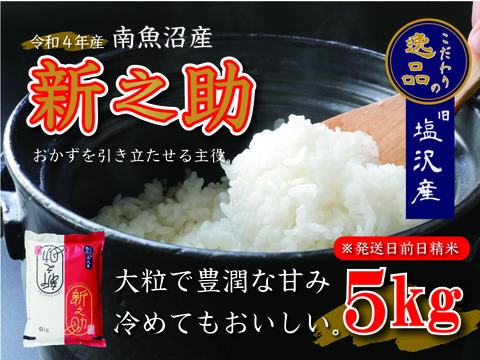 【令和四年産】南魚沼産新之助5kg(1等米)【旧塩沢地区のお米100％】