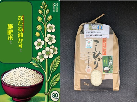 なたね油かす施肥！好食味のコシヒカリ白米5㎏