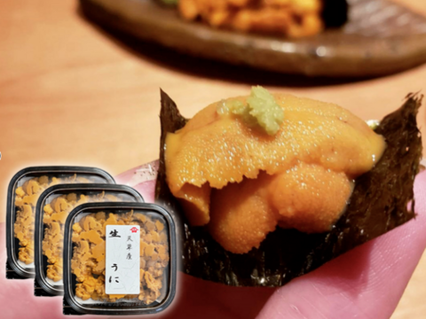 たっぷり3パック★冬限定/高級うに★甘みと旨味の宝庫「天草特産白ウニ（100ｇ）✕３」熊本天草直送品【年始のご挨拶用にも人気】