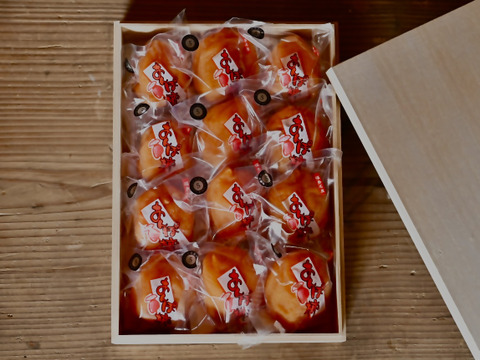 【冬ギフト】自然栽培あんぽ柿　桐箱＆柿渋染風呂敷　大（1kg）