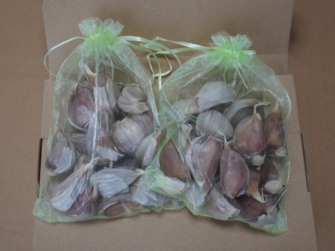 【小さめ ピンク バラにんにく】400g  北海道産 北海道在来種 農薬不使用自家栽培にんにく