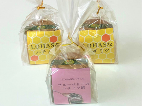 ブルーベリーのハチミツ漬 50g ×１個＋生はちみつ 50g × ２個セット　【非加熱・無添加の生ハチミツとドライブルーベリーの爽やかな酸味】