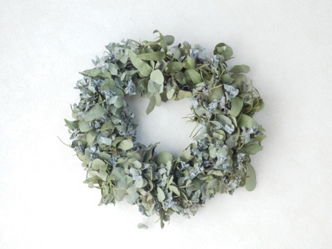 ドライユーカリ･リース/グリーンカラーMサイズ（直径約25～29㎝）